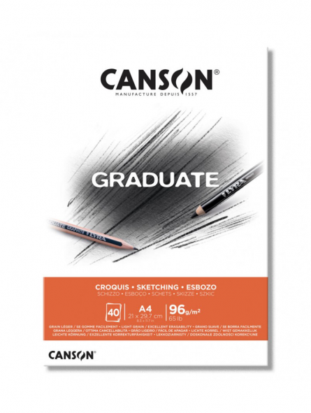 Block Dibujo Canson Graduate Esbozo 96gr 40 Hojas