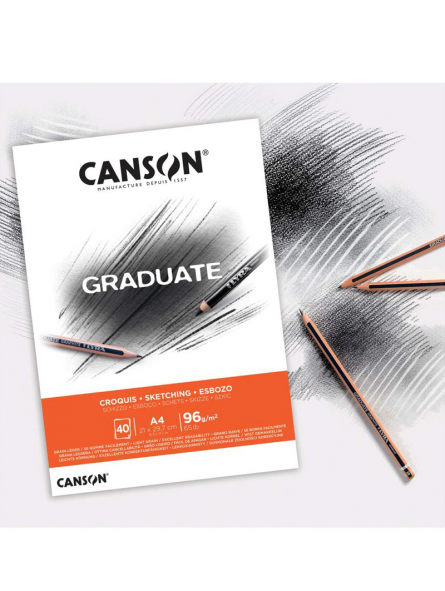 Block Dibujo Canson Graduate Esbozo 96gr 40 Hojas