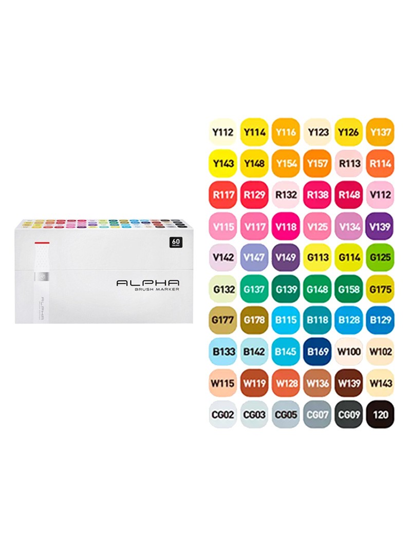 Marcadores Alpha Brush Set 60 Colores