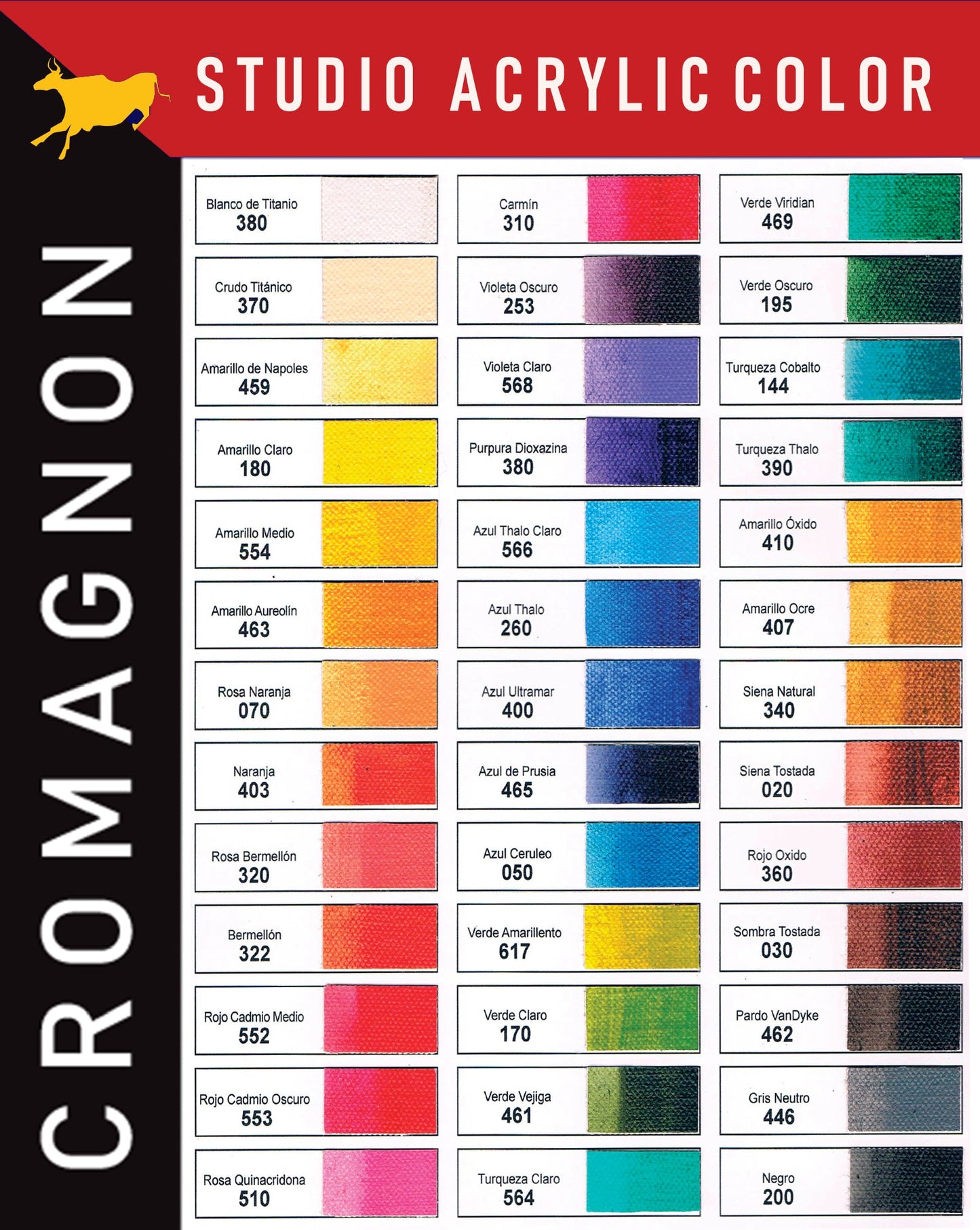 Pack Full de 39 colores Acrilicos Cromagnon - 100 ml