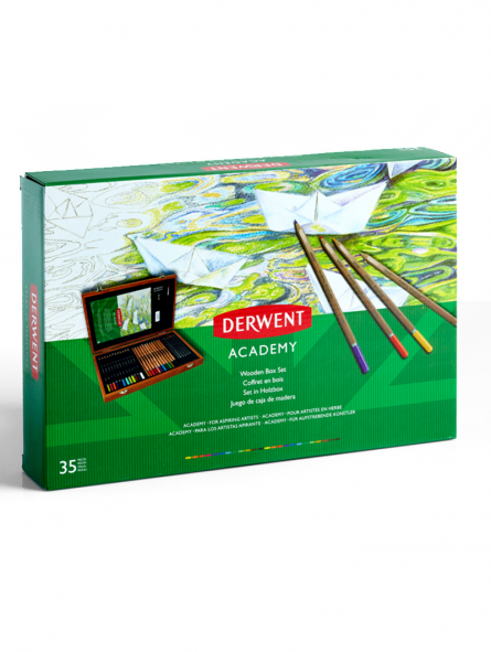 Lápices Derwent Academy Caja Madera 35 piezas