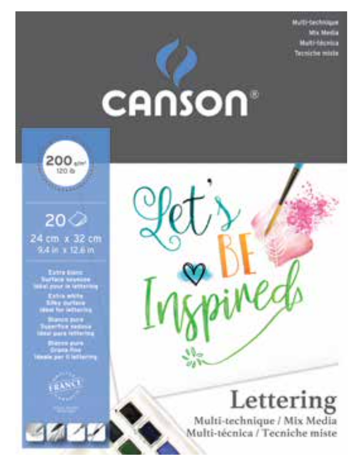 Pads Lettering Pad Lettering A4+ 24 x 32 cm, 20 Hojas, 200 gr/m2 – Cromagnon