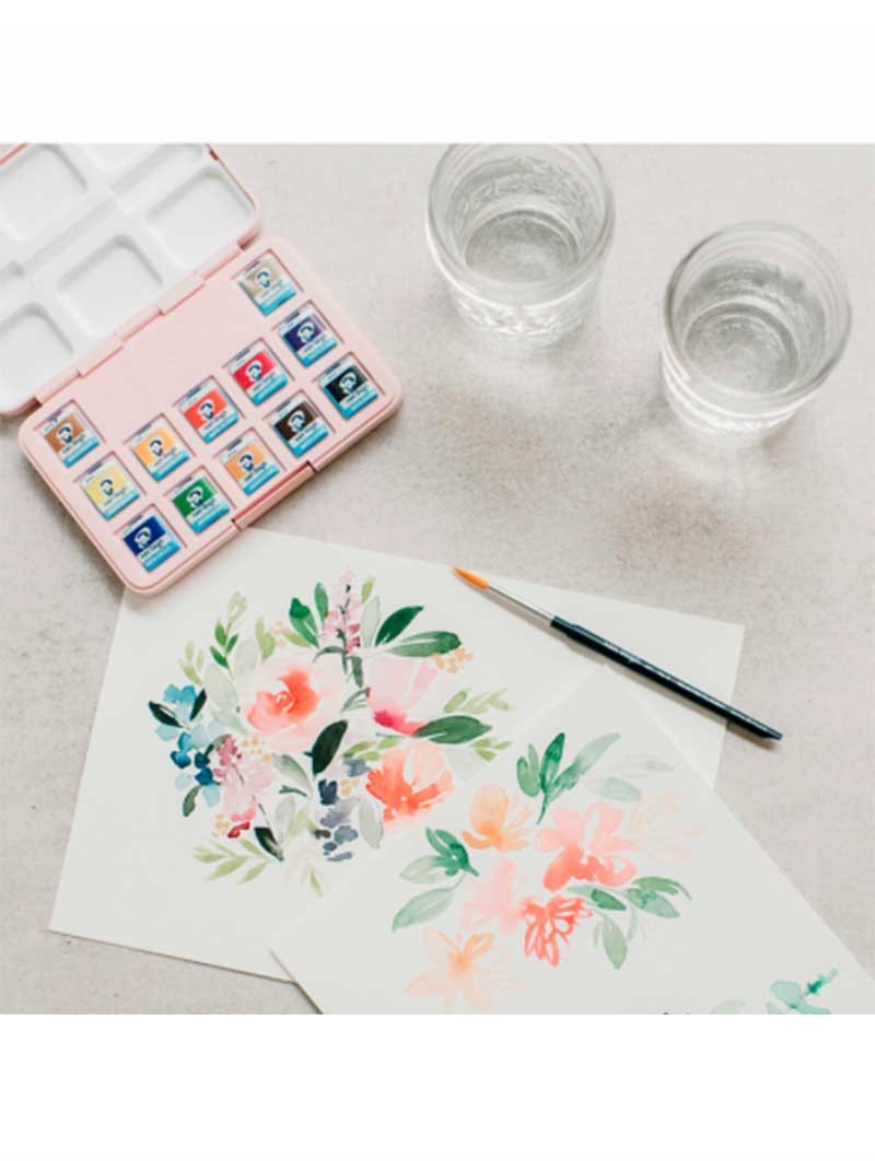 Acuarela en Pastillas Van Gogh Set Frau Hölle Floral 12 Colores