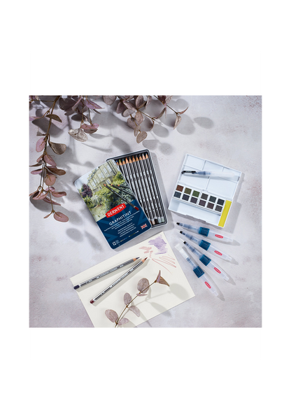 Grafito con Color Acuarelable Derwent Graphitint Set 12 Pastillas