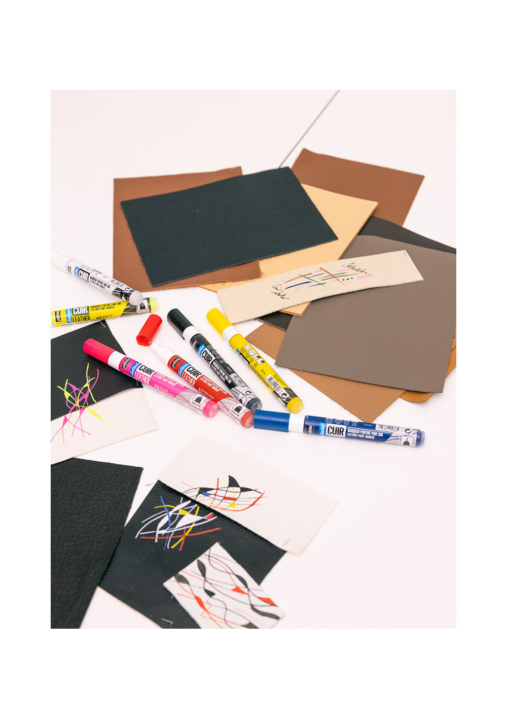 Marcador de Pintura para Cuero Pebeo Setacolor Set 5 Colores Primarios