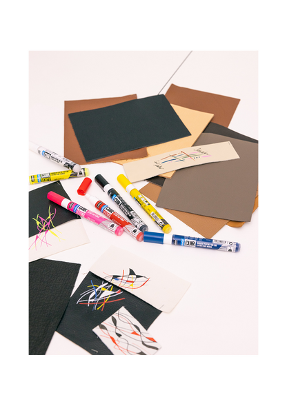 Marcador de Pintura para Cuero Pebeo Setacolor Set 5 Colores Primarios