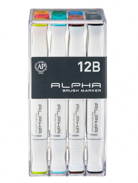 Marcadores Alpha Brush Set B 12 Colores
