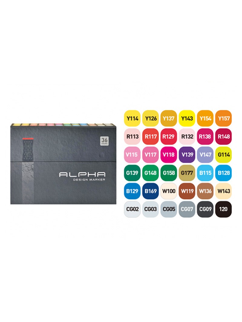 Marcadores Alpha Design Set 36 Colores