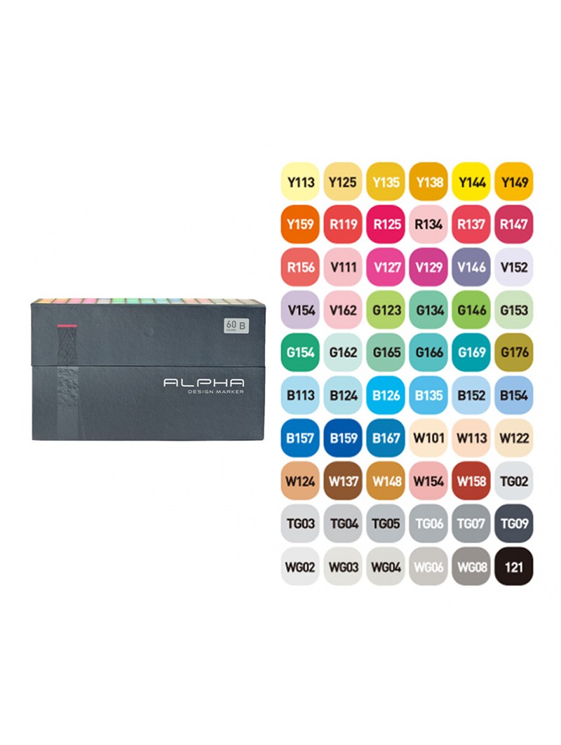 Marcadores Alpha Design Set B 60 Colores