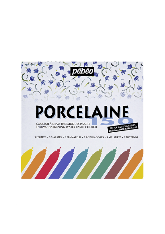 Marcadores para Porcelana Pebeo Porcelaine 150 Set 9 Colores Punta Media