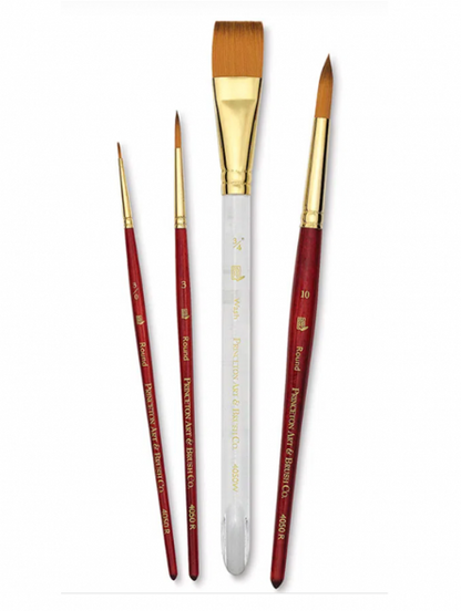 Pincel Acuarela Heritage Princeton Sintético Set 4